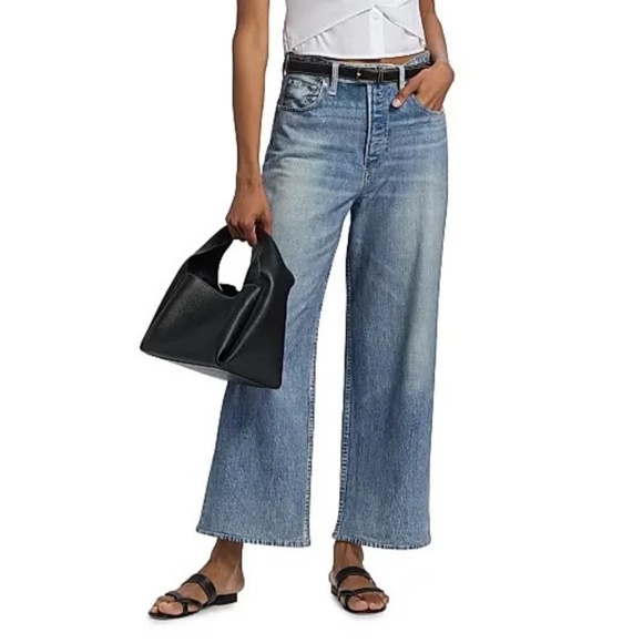 Unworn Rag & Bone Miramar And Wide Leg Cotton Terry Pants in Blue - Picture 1 of 11